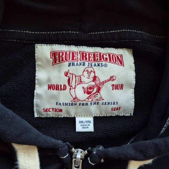 True Religion Buddha Zip Hoodie Black 3XL - Picture 6 of 14